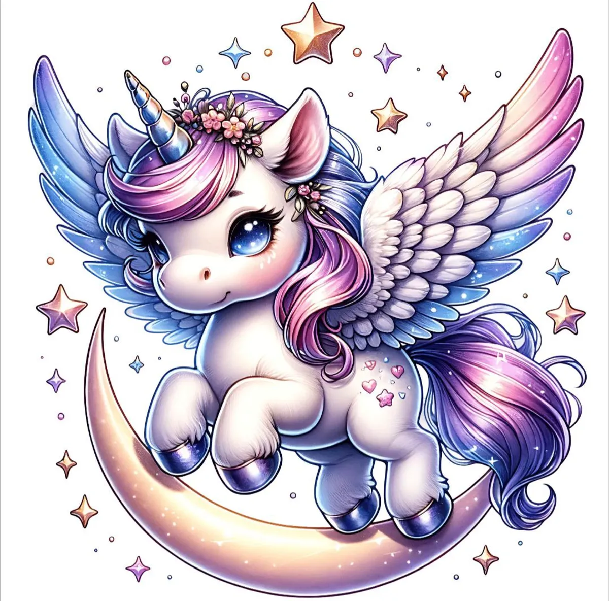 Enhjørning 18 - DTF Strykemerke 