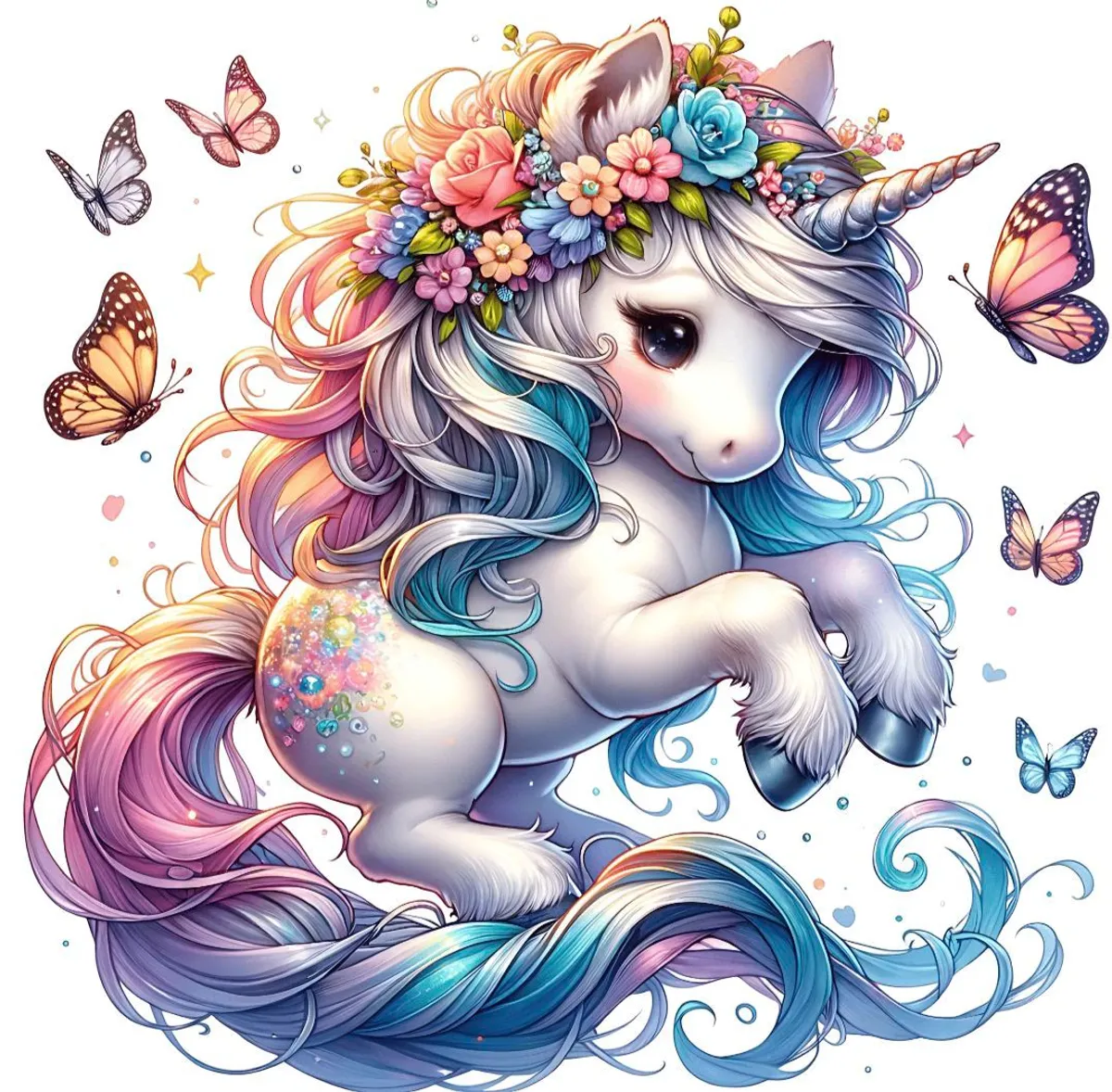 Enhjørning 16 - DTF Stryemerke