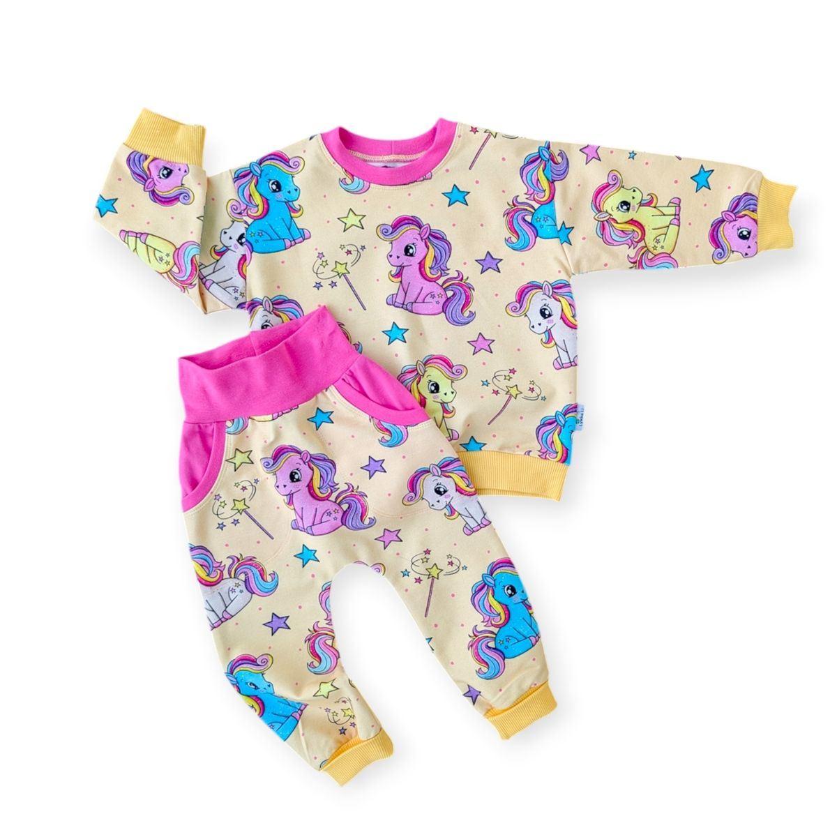 Sett med genser og bukse Polly Ponni Gul 