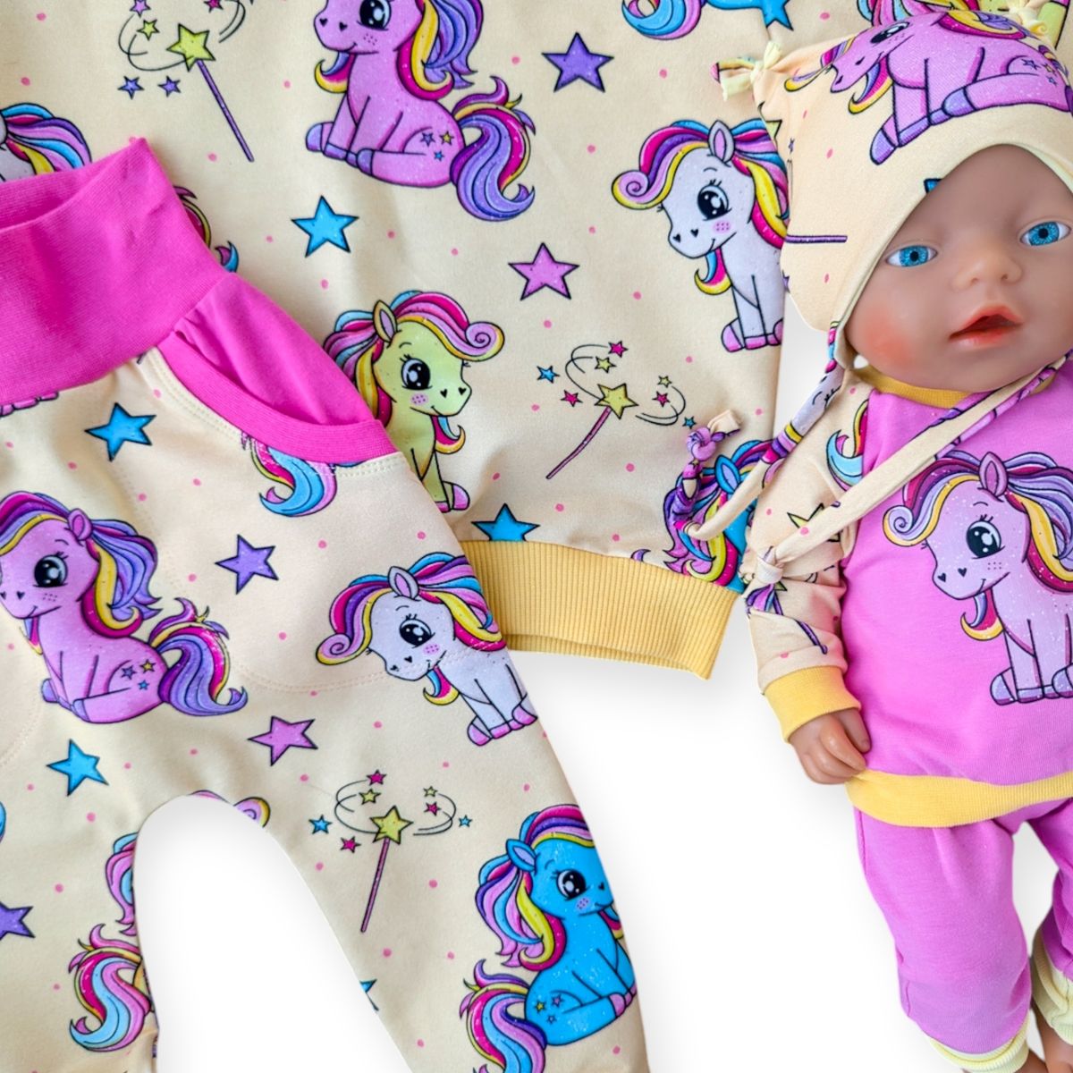 Sett med genser og bukse Polly Ponni Gul 