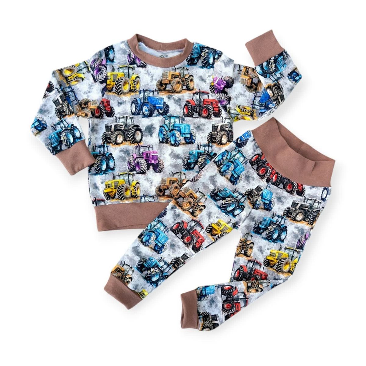 Bukse Fargerike traktorer med brun ribb