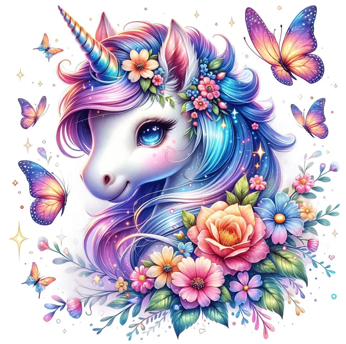 Enhjørning 23 - DTF Strykemerke